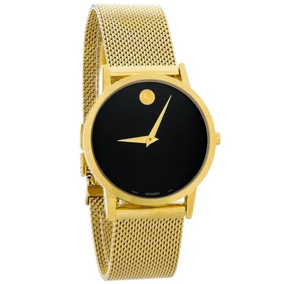 Reloj de cuarzo suizo Movado Museum clásico para mujer tono dorado PVD acero inoxidable 0607647 Foto 1 de 4