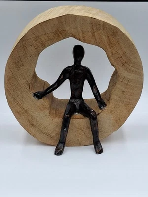 Escultura de madera Moritz descanso pausa no te rindas Ø18 cm decoración de madera moderna Foto 1 de 4