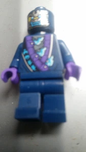 Lego Mini Figure Space Station Robot Blue Doubled Sided Face - Picture 1 of 2
