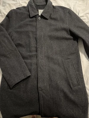 Gap Men’s Car Coat Large Charcoal Top Coat Wool - Image 1 of 3