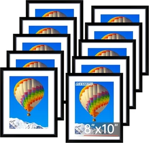 Juego de 10 marcos de fotos 8x10, marco de fotos con plexiglás HD, mostrar imágenes - Imagen 1 de 7