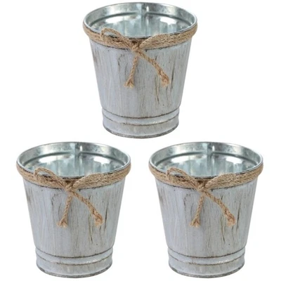  3 PCS Hängetöpfe Blumen Blumentopf Hängend Metall Blumenvase Aus - Bild 1 von 4