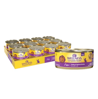 Wellness Complete Health Pate Turkey & Salmon Entree Wet Cat Food, 24 x 5.5 oz. - Image 1 of 4
