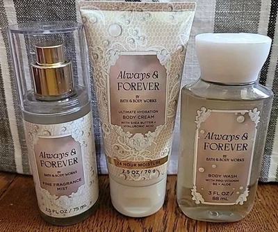 Bath & Body Works ALWAYS & FOREVER~Shower Gel, Body Cream, and Mist~Travel Size - Image 1 of 2