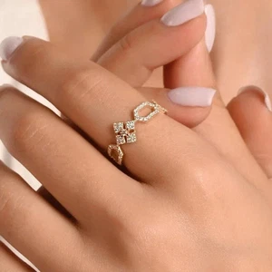 Anillo de compromiso para mujer enchapado en oro amarillo de 14 quilates diamante simulado corte redondo de 2 quilates - Imagen 1 de 6