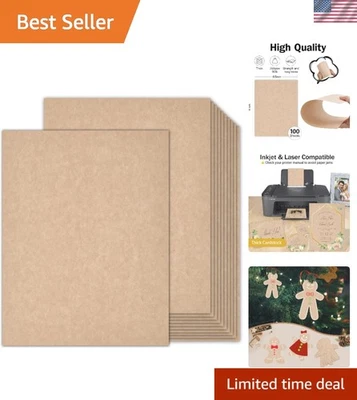 100 Pack Tan Parchment Cardstock 8.5x11 - Perfect for DIY Crafts & Cards - Image 1 of 4
