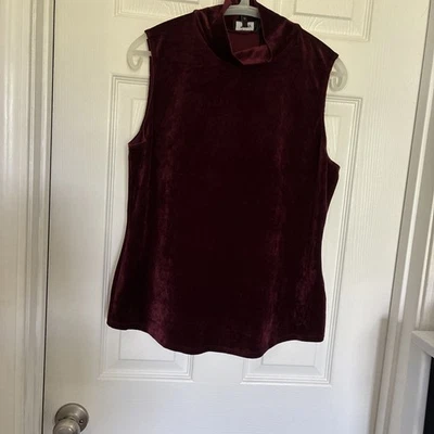 Camiseta sin mangas Theory de terciopelo púrpura con cuello alto sin mangas nueva con etiquetas talla XL Foto 1 de 3