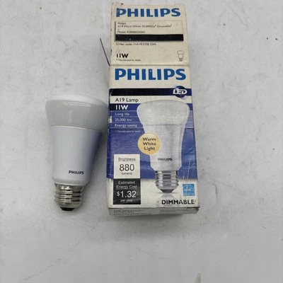 Philips A19 Lamp 11W LED Bulb - 880 Lumens 2700k 25000 Hours - Image 1 of 4