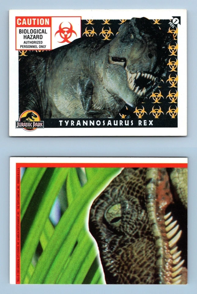 Tyrannosaurus Rex #1 Jurassic Park 1993 Topps Trading Card / Sticker - Image 1 of 1