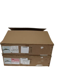 Modern Matt Black & Gold Tone LED Ceiling Light Pendants x 2 New 60cm  G2  G963 - Picture 1 of 14