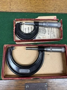 Vintage Slocomb Micrometers 0-1" & 1-2" w/Original Boxes, EXCELLENT Condition - Picture 1 of 5