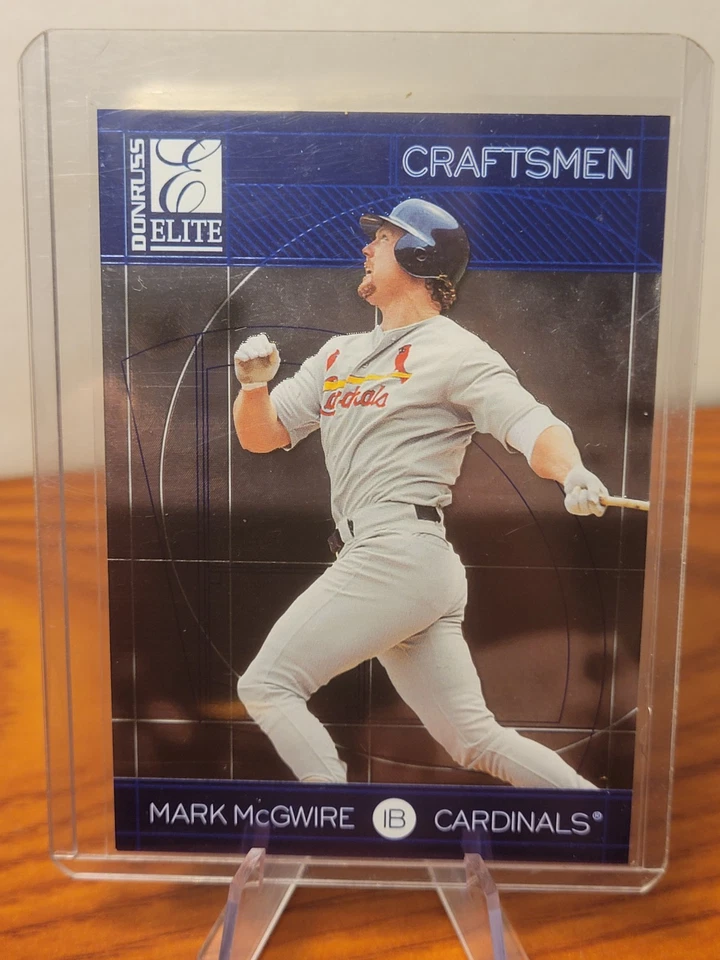 1998 Donruss Elite CRAFTSMEN BLUE #19 Mark McGwire RARE FOIL INSERT /3500 - Image 1 of 4