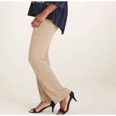 Chicos Travelers Pantalones Talla 2 Cortos 12 L Grande Beige Pierna Ancha Pantalón Cómodo Foto 1 de 4