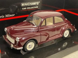 1/18 Scale Minichamps car collection Morris Minor saloon Car in Maroon - Picture 1 of 14