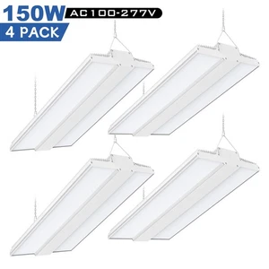 4Pack 150W LED Linear High Bay Light Commercial Hanging Warehouse Garage Lights - Picture 1 of 15