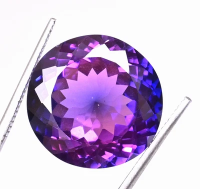 Flawless Natural Purple-Blue Tanzanite 31.00 Ct Round Certified Rare Gemstone - Image 1 of 4