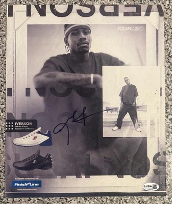 Allen Iverson Signed Reebok ESPN Magazine Ad JSA COA Philadelphia 76ers HOF Auto - Image 1 of 3