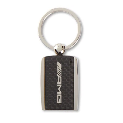 New Genuine Mercedes-Benz Key Chain AMG Carbon Fiber Black OE 1523943 - Image 1 of 4