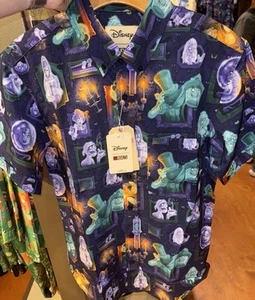 2025 Disney Parks RSVLTS Haunted Mansion Shirt XXXlarge Navy Button Up Ghosts - Picture 1 of 2