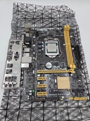 ASUS H81M-PLUS With i5-4670k 3.4Ghz CPU - LGA1150 MATX MOTHERBOARD W/H81 CHIPSET - Bild 1 von 4