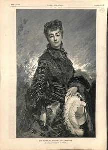 LE DÉPART POUR LA CHASSE. D'APRÈS LE TABLEAU DE M. CHARLES CHAPLIN. GRAVURE 1878 - Picture 1 of 1