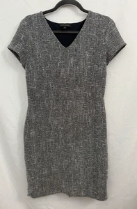 Banana Republic Dress Womens 6P Petite Navy White Textured Short Sleeve - Picture 1 of 9