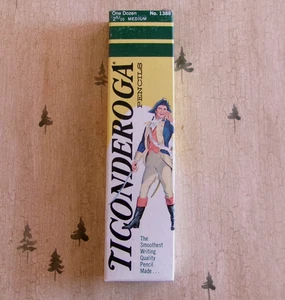Vintage Box (12 Bleistifte) Dixon Ticonderoga 2-5/10 Medium Bleistifte Nr.1388 NOS - Bild 1 von 10
