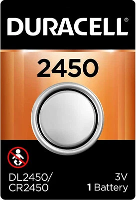 1PC Duracell 2450 CR2450 Batteries 3 Volt Lithium Coin Button DL2450 3V Battery - Image 1 of 3