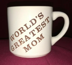 World's Greatest Mom Diagonal Script Ceramic Coffee Cup Mug  - Picture 1 of 6