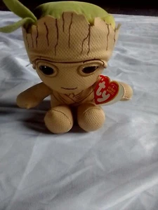 TY Disney Marvel Groot Guardians Of The Galaxy Beanie Baby 7” Tall Plush - Picture 1 of 12
