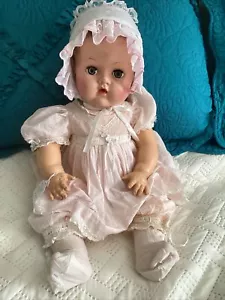 Muñeca bebé Effanbee Dy Dee década de 1940 composición corporal de goma orejas de cabeza - Imagen 1 de 12