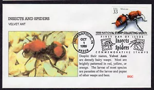 1999 Insects & Spiders VELVET ANT (Scott 3351i) - BGC FDC NP512 - Picture 1 of 1