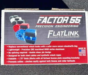 FACTOR 55 00050-01 Flatlink Foldable Winch Shackle Mount Red NEW  - Picture 1 of 14