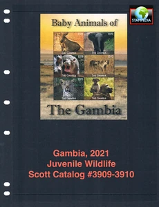 1/3 off $26.25 Scott Value - 2021 GAMBIA Baby Animals 2 s/s Africa CV MNH NH UMM - Picture 1 of 7