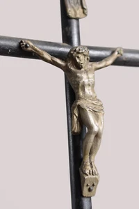 ⭐ antique French religious cross, crucifix ,made 19 th Century⭐ - Picture 1 of 8