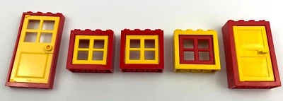 LOTE VERMELHO E AMARELO LEGO Doors & Windows 4132 4133 60623 60596 House - Imagem 1 de 4