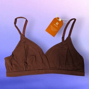 Triangle V Neck Crossover Wireless Non- Padded Bralette No Underwire Soft Bra M - Picture 1 of 3