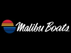 Malibu Boats 20 inch WHITE Printed Decal Boat Logo Med 2551 - Picture 1 of 1