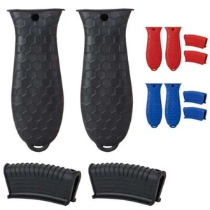 4pcs Iron Handle Cover Cast Skillet Handle Potholder Pot Pan Sleeve Silicone US - Picture 1 of 15