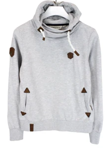 Naketano Kapuze Damen M Pullover Taschen Logo Mischung Grau - Bild 1 von 10