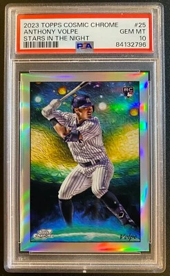 2023 Topps Cosmic Chrome Anthony Volpe Stars In The Night PSA 10 Gem Mint RC #25 - Image 1 of 3