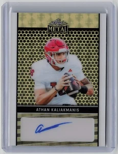 ATHAN KALIAKMANIS 2024 Leaf Collection AUTO 84 GOLD VINYL RC 1/1 Rutgers LA-AK1 - Picture 1 of 2