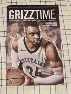 2017 NBA Memphis Grizzlies vs Thunder Program GRIZZTIME VOL.17/ISSUE 30 - Picture 1 of 2