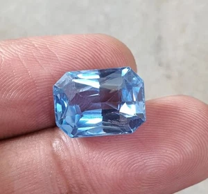 Gemme sciolte 8,05 ct impeccabili AAA blu Paraiba laboratorio tormalina coltivate taglio ottagono - Foto 1 di 8