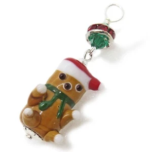 Adorable Vidrio Oso de Peluche Santa Sombrero Colgante de Navidad por SoniaMcD - Imagen 1 de 9