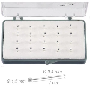 1 Orecchini Piercing Naso Nasini Argento 925 Pallina Bianco 1.5 mm - Foto 1 di 2
