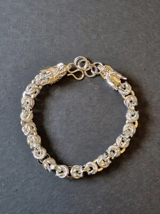 925 STERLING SILVER FILLED DRAGON SHAPED BRACELET & FREE GIFTBOX - Picture 1 of 11