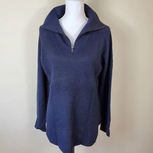 RDI Damen Pullover M dunkelblau Pulli 1/4 Reißverschluss Langarm - Bild 1 von 12
