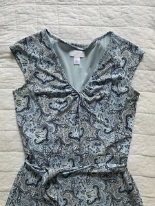 Ann Taylor Loft Light Blue Spring Floral Dress Cap Sleeve Knee Length Sz 4 - Picture 1 of 3