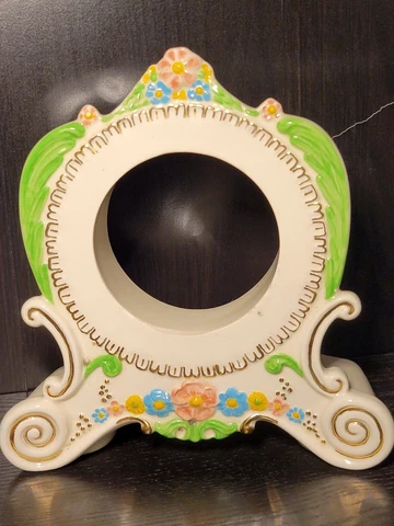 Vintage Porcelain Mantle Clock House Carriage Fairy Tale Cover